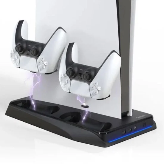 Porodo Cooling And Charging HUB 3-Level Fan Speed Touch Control PS5 Holder - Black